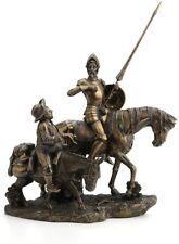 Don Quixote Sancho Panza Sculpture Figure Spanish Statue Antique Bronze Finish picture