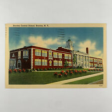 Postcard New York Brockton NY Central School 1944 Linen Posted picture
