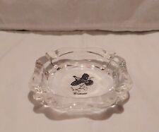 Vtg Federal Glass Grouse Fowl Picture Square Clear Glass 4 Slot Ashtray picture