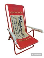 Budweiser Canvas Beach Chair Folding Chair Red Classic Budweiser Genuine Logo picture
