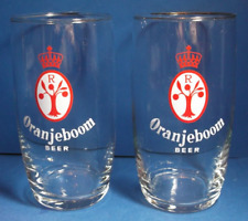2 x RARE Vintage - ORANJEBOOM HOLLAND Netherlands DUTCH Pilsner BEER GLASSES  picture