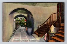 New Orleans LA-Louisiana, Old Stairway, Patio Royal, Antique, Vintage Postcard picture
