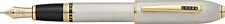 NEW Cross Peerless 125 Platinum Plate 23kt Fountain Pen Fine 18kt Solid Gold Nib picture