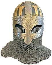 Historical Medieval Viking Helmet Battle Armor 18G Steel with Chain mail helmet picture