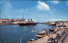 Curacao Netherlands Antilles Steamship in port 1950s cars 1959 Aruba cancel PC picture