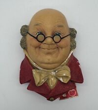 Bossons Chalkware Head MR PICKWICK Man w/ Bow - England 1964 Vintage picture