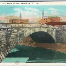 c1910s Wheeling, WV Stone Bridge Nice Litho Photo Central News UDB Postcard A200 picture