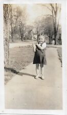 Little Girl Outdoors Photograph 1930s Vintage Fashion Cute 2 3/4 x 4 3/4 picture