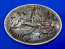 Hunting Patriotic Majestic Flying Eagle vintage silver tone Nocona belt buckle picture