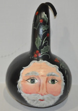 Hand Painted Santa Gourd Vintage Folk Art Christmas Holiday picture