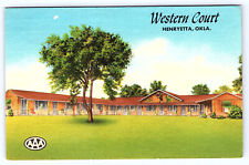 Henryetta Oklahoma Western Court Motel linen postcard B109 picture