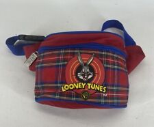 Vintage 1990's Looney Tunes Bugs Bunny Fanny Pack Bag Tartan Plaid picture