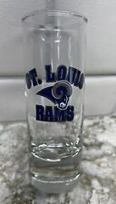 Vtg St. Louis Rams NFL Football 2oz Sports Round / Tall Shot Glass 😜Ready To Go picture