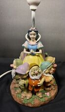 Vintage Disney Snow White Seven Dwarfs Lamp Disney Desk Switch On Cord picture