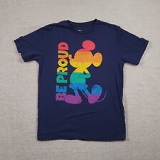 Disney Mickey Mouse Shirt Adult Medium Blue Rainbow Gay Pride Collection Unisex picture