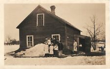 Vintage Photograph Family outside house in the snow 1917  picture
