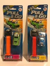 Lot Set of 2 Hot Wheels Pull & Go PEZ DISPENSERS - Sealed on Cards picture
