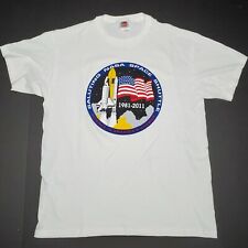 NASA Space Shuttle T-Shirt 1981-2011 Graphics USA White Size Large picture