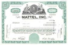 Mattel, Inc - Famous Toy Company - Aqua Color Stock Certificate - General Stocks picture