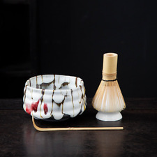 Hinoyaki Ceramic Matcha Set, Bamboo whisk with Chasen Holder Tea Ceremony set picture