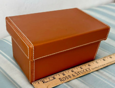 Lidded Storage Box, Faux Leather Covered & Felt lined, 8x5x4.25 in, Excellent picture