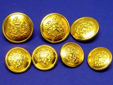 MARKS & SPENCER REPLACEMENT BUTTONS 7 pc METAL for JACKETS  GOOD USED CONDITION picture