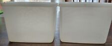 2 VINTAGE Tupperware 312 Clear Square Containers w/ 310 Clear Lid-2 Quart/32 Oz picture