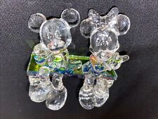 Disney Mickey and Minnie Mouse on a glass Bench, Arribas Glass Collection Small picture