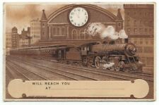 Steam Engine Locomotive Railroad Passenger Train c1910 Postcard picture