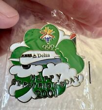 2002 SLC Salt Lake City Olympic Games Pin ~ Delta Airlines St Patrick’s Day picture