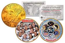 MOONWALKERS Apollo NASA Astronauts IKE Dollars 2-Coin Set 24K Gold Plated SPACE picture