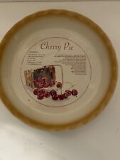 Vintage Nantucket Ceramic 9” Pie Baking Dish with Cherry Pie Recipe picture
