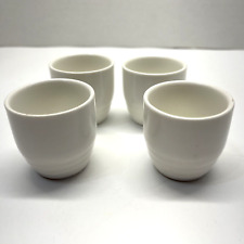 Set of 4 Vintage Restaurant Ware Egg Cups Flat Bottom White/Cream Color Unmarked picture