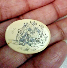 Nautical Boat Ship Pin Painting Drawing Enamel Vintage Jewelry Accessory picture