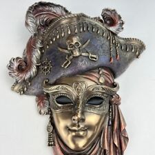 Vintage Italian Bronze Mask Statue Massive 850 g Decorative Piece 12.2 inch picture