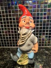 Vintage Heissner Gnome West Germany 11” Rubber/plastic Figurine #942 Red Hat GUC picture
