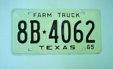 Old 1965 Texas Farm Truck License Plate 8B-4062 Vintage Embossed picture
