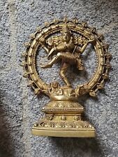 Vintage Lord Shiva Dancing Brass Statue From India picture