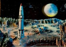Apollo Lenticular 3D Postcard Asahi Trading Co. Moon Rocket NOS Unused, Unmarked picture