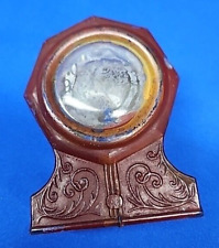 NICE 1918 Mantel CLOCK Octagon Glass CANDY CONTAINER Antique picture