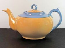 Lusterware Teapot & Lid Peach Blue Black Vintage Japan 5