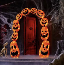 7.5 ft. Tinsel Plug-In LED Pumpkin Archway Home Accents Depot picture