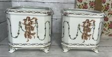 Vintage “RARE” Grecian Footed Jardiniere Cache Pot Set  #8817 Andrea by Sadek picture