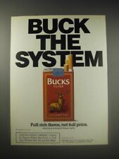 1990 Bucks Filter Cigarettes Ad - Buck the System picture