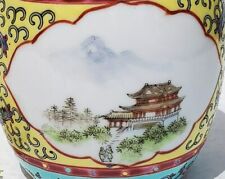 Vintage Chinese Famille Rose porcelain Ginger Barrel Jar Lidded Enamel  picture