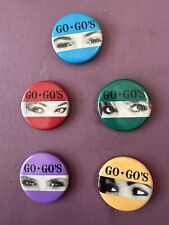 Vintage 1980s The GO-GOs band badge pin button lot picture