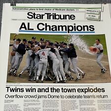 ￼Minneapolis Star Tribune October 13 1987 Minnesota Twins Al Champions Poster ￼ picture