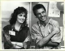1985 Press Photo Cynthia Sikes and Mark Harmon on Television's 
