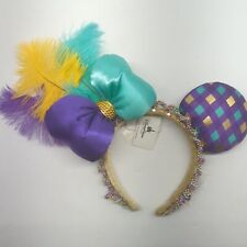 Disney Parks Mardi Gras Ornate Beaded Feathers Minnie Ears Headband picture