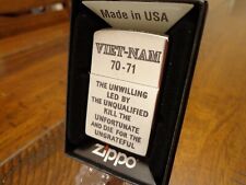 VIETNAM WAR HERITAGE SERIES UNQUALIFIED UNWILLING ZIPPO LIGHTER MINT IN BOX picture